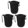BESPORTBLE 3pcs Waterproof Drawstring Camera Lens Bags Lens Protector Pouches Large Size Travel Storage for Dslr Photography view 1