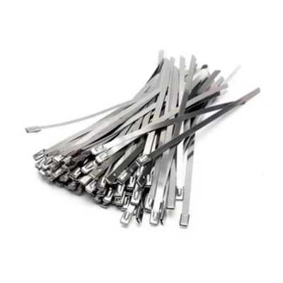 304 Stainless Steel Cable Tie 100 Pes 4.6mm 304 Stainless Steel Metal Cable Ties Multifunctional Self-Locking Zip Exhaust Wrap Coated Locking(4.6x150mm-100pcs)