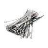 304 Stainless Steel Cable Tie 100 Pes 4.6mm 304 Stainless Steel Metal Cable Ties Multifunctional Self-Locking Zip Exhaust Wrap Coated Locking(4.6x150mm-100pcs) view 1