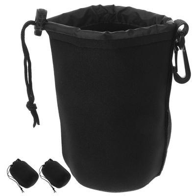 BESPORTBLE 3pcs Waterproof Camera Lens Bags Large Size Drawstring Lens Pouches Protective Storage Case for Outdoor Photography