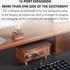 12-in-1 USB Docking Station, Solid Wood USB3.0 * 4 Switch, with Dual SD/TF Card Reader Slots and 3.5mm Audio Jack, Retro Creative Table Setting, for Phones, Tablets, Laptop view 2