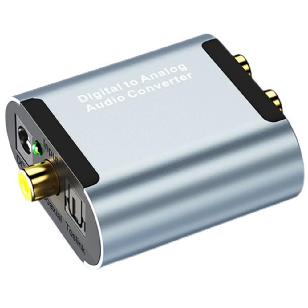 CATIEBYE Digital Coaxial and Optical Fiber Converter Adapter with Volume Adjustment Analog Audio Converter Box for Home Theater and Audio Systems USB Powered