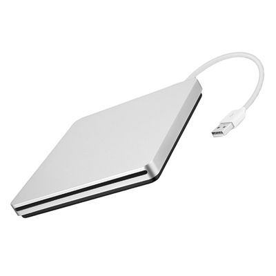 Alipis External USB 3.0 DVD Burner Drive Portable DVD ROM CD Writer Player Silver Gray for Laptop and Desktop Use