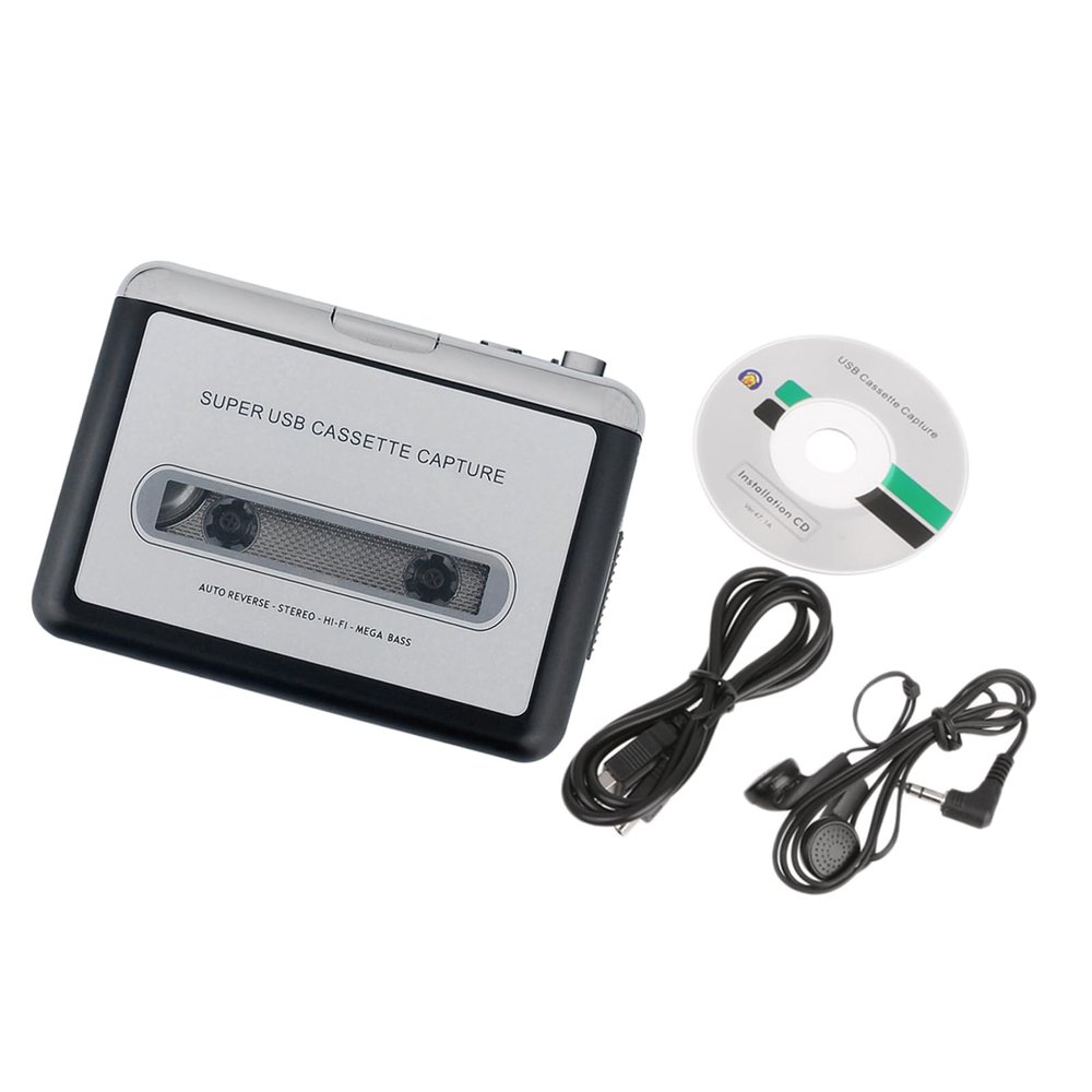 Portable Tape Player USB Player Tape Capturing to MP3 Converter Stereo with 3.5mm Port for Laptops Computer USB Tape Recorders