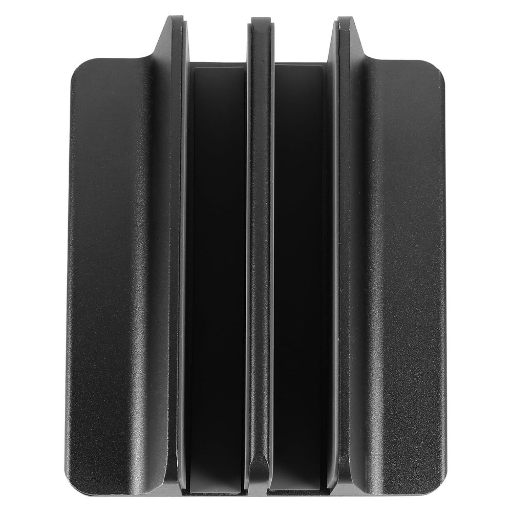 BAZEITFLOW Aluminum Alloy Vertical Laptop Stand Rack and Tablet Holder for Desk Use, Black Notebook Mount Base Compatible with MacBook and Laptops, Space-Saving Desktop Organizer for Office