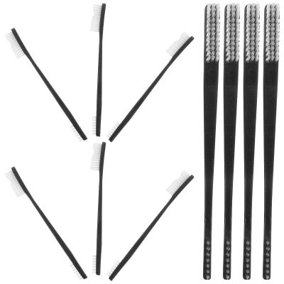 HIAKDOFT 10pcs Mini Double-Headed Cleaning Brush for Metal Surface and Gap Cleaning Small Multi-Functional Stiff Brush for Parts in Home and Kitchen