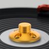 MOLUCKFU Turntable Stabilizer Record Weight Low Profile Aluminum Alloy Vinyl Record Disc Clamp for Reducing Vibration on Turntables Gold view 3