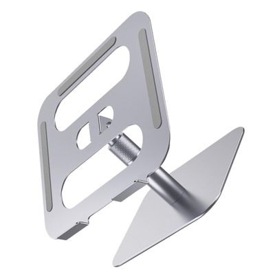 MOLUCKFU Portable Aluminum Alloy Laptop Stand Adjustable Notebook Riser with Heat Dissipation for Office and Home Use Silver