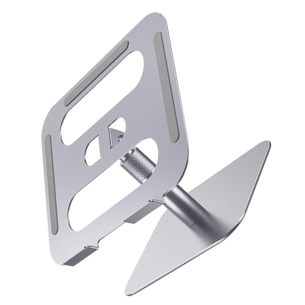 MOLUCKFU Portable Aluminum Alloy Laptop Stand Adjustable Notebook Riser with Heat Dissipation for Office and Home Use Silver