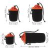 BESPORTBLE Waterproof Camera Lens Bag Set, Travel Lens Protector Pouches with Drawstring Closure, Thickened Soft Neoprene Storage Cases in Orange, S/m/l/xl Sizes for Photographers view 2