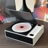 Multi-Functional Desktop CD Player, Small Compact Retro CD Players with CD Dust Cover and Remote Control, USB Rechargeable, 3.5mm Audio, and Optical Interfaces, for Home/Office/Bedroom view 1