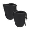 Toddmomy 2pcs Neoprene Camera Lens Pouches Flexible Drawstring Bag for Dslr Lens Protection Black Lightweight Carrying Case for Photographers view 1