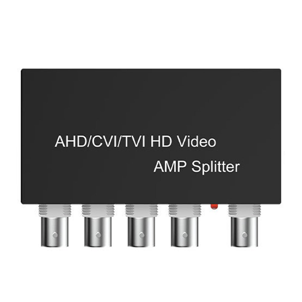 1 in 4 Out Signals Distributor Unit 1ch to 2ch Splitter for Closed Circuit Televisions Cameras Metal Construction Coincident Cable Video Splitter