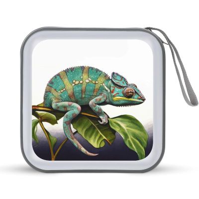VstaDank Chameleon DVD Case With Zipper Portable CD Case Hardshell DVD VCD Binder Storage Box EVA Protective Blu-ray Wallet 40 Capacity CD Wallet Movie Music Media Disc Wallets