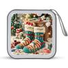VstaDank Cute Christmas Socks DVD Case With Zipper Portable CD Case Hardshell DVD VCD Binder Storage Box EVA Protective Blu-ray Wallet 40 Capacity CD Wallet Movie Music Media Disc Wallets view 1