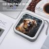 VstaDank Happy Dog in Rain DVD Case With Zipper Portable CD Case Hardshell DVD VCD Binder Storage Box EVA Protective Blu-ray Wallet 40 Capacity CD Wallet Movie Music Media Disc Wallets view 4