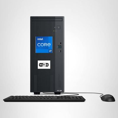 ASUS V500 Tower Desktop Computer | Intel Core i7 13620H (10 Cores, 24MB Smart Cache, Up to 5GHz) | 32GB DDR5 RAM, 1TB PCIe SSD | WiFi 6, Bluetooth 5.4 | Intel UHD Graphics | Wired KB & Mouse