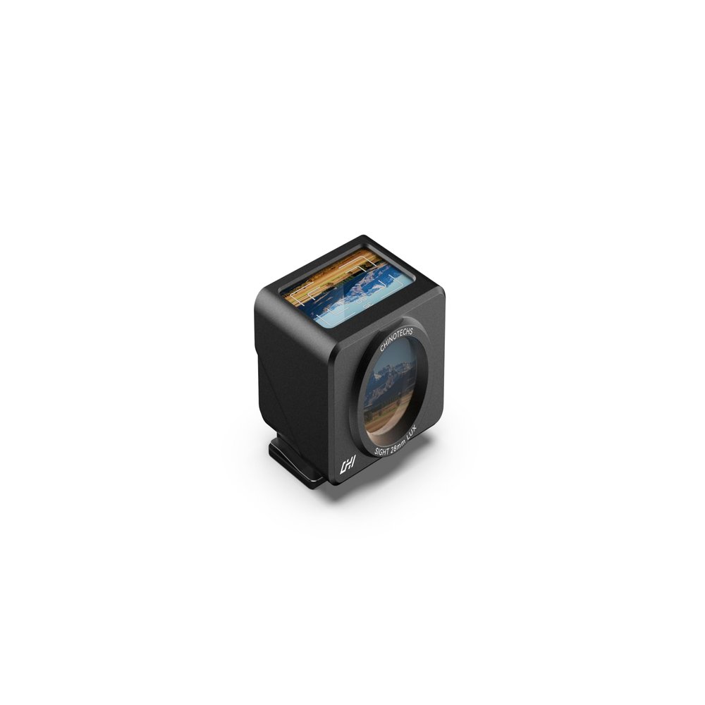 CHI 28mm Optical Waist Level Viewfinder (35/50mm) Black - All Aluminum Built with Detachable Anti-Glare Hood, Adjustable Hot/Cold Shoe for Universal Compatibility with Digital/Film Cameras