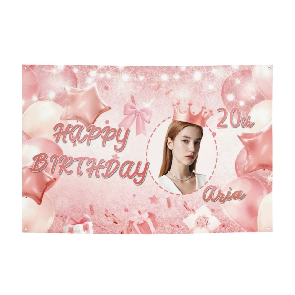 YZPPDHFC 2447in Custom Happy Birthday Banner for Men, Birthday Banner Customized for Women, Fondo De Cumpleaos Personalizado Para Adultos, Milestone Party Decor, Backdrop to Celebrate Special Day