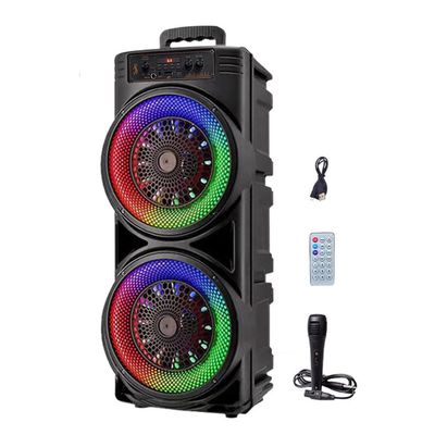 Bluetooth-Compatible Speaker Portable Speaker with Double Subwoofer Deep Bass Lights Loud Boombox Support USB/TF/AUX/FM/BT/MIC Outdoor Speaker Long Playtime for Outdoor Party