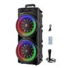 Bluetooth-Compatible Speaker Portable Speaker with Double Subwoofer Deep Bass Lights Loud Boombox Support USB/TF/AUX/FM/BT/MIC Outdoor Speaker Long Playtime for Outdoor Party view 1