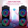Bluetooth-Compatible Speaker Portable Speaker with Double Subwoofer Deep Bass Lights Loud Boombox Support USB/TF/AUX/FM/BT/MIC Outdoor Speaker Long Playtime for Outdoor Party view 2