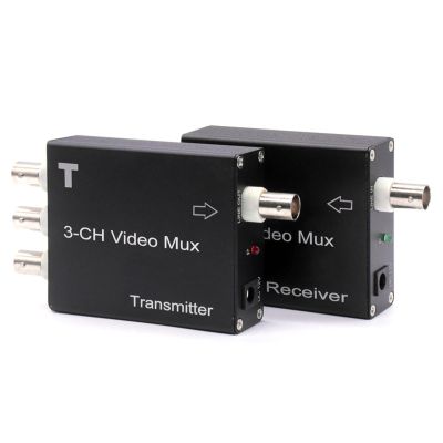 ZEZEFUFU 3 Channel Analog Video Multiplexer, Video to Coaxial Cable Multiplexer Converters 300m