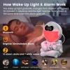 Astronaut Sunrise Alarm Clock with Bluetooth Speaker, Wake Up Light for Kids Bedroom, Sleep Aid Night Light & Decor, 10 Sounds & 7 White Noises(A) view 3