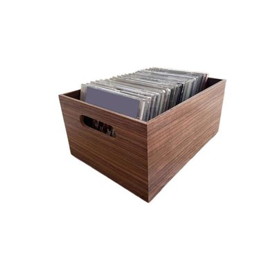 zhongxlla Record Holder, Multifunctional CD Record Box Wooden Albums Retro Storage Rack