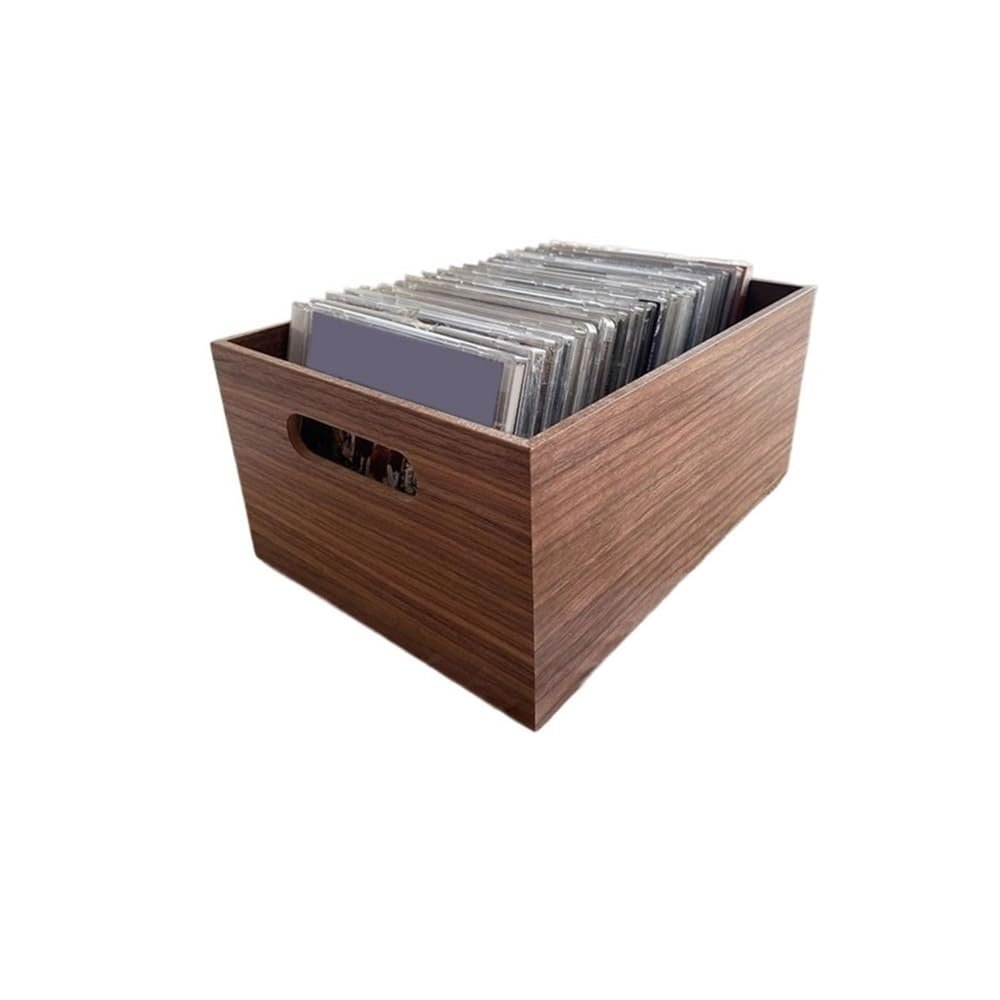 zhongxlla Record Holder, Multifunctional CD Record Box Wooden Albums Retro Storage Rack