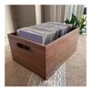 zhongxlla Record Holder, Multifunctional CD Record Box Wooden Albums Retro Storage Rack view 3
