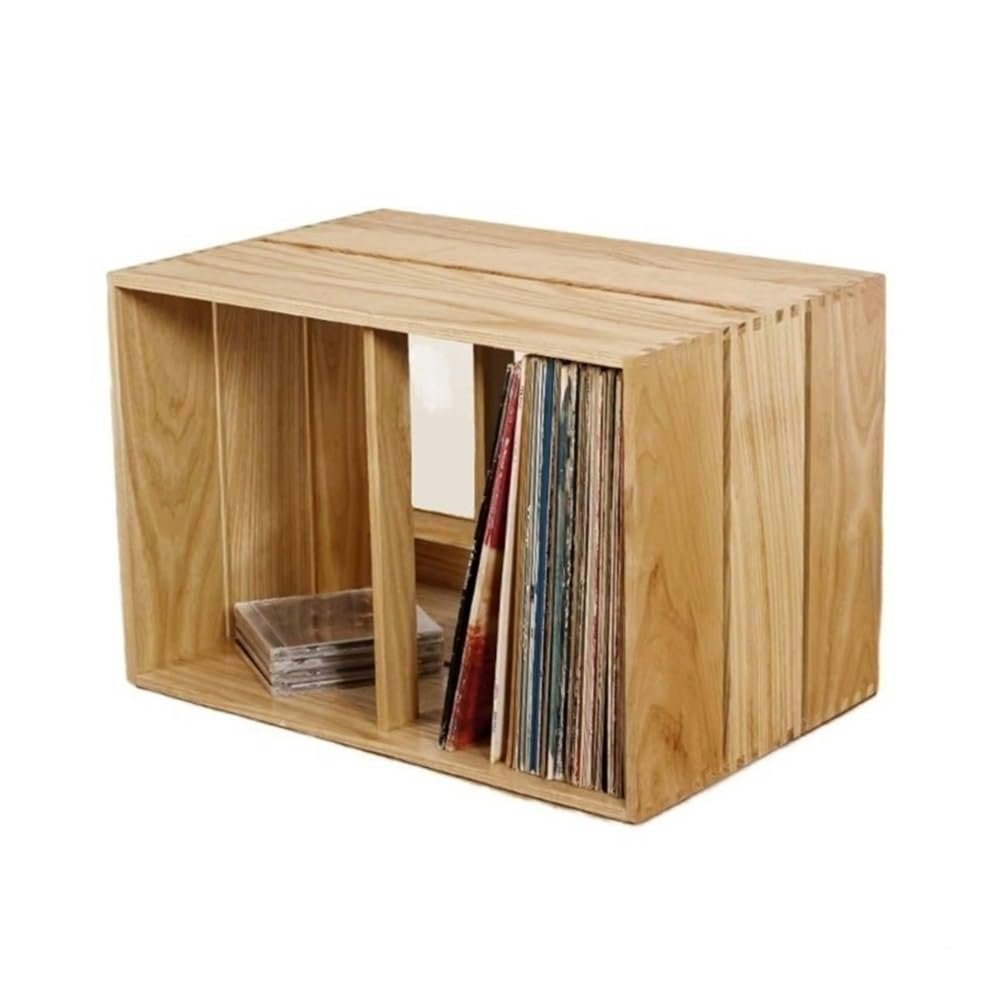 zhongxlla Record Holder, Vinyl Record Holder - Tabletop Storage Display Shelf Stackable Wooden LP Cabinet Stand