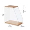 zhongxlla Record Holder, CD Storage Case Solid Wood Wooden Records Rack Display Desktop Decoration for Books Magzines Home Bedroom Music Lovers view 2