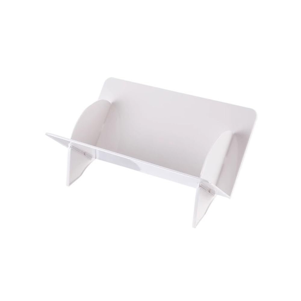 zhongxlla Record Holder, Tabletop Acrylic Open Vinyl Record Storage Rack Home Tilted Small Bookcase(White)