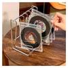 zhongxlla Record Holder, Small Minimalist Stainless Steel CD Albums Record Rack for Home Office Desktop view 3