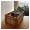 zhongxlla Record Holder, Openwork Weave Wooden CD Record Box Multi-functional Home Storage Rack view 4