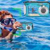 FILFEEL 4K 64MP Underwater Digital Camera with Dual Screen, 10ft Rainproof, Auto & 16X Zoom, Includes 64GB Memory Card (Blue) view 2