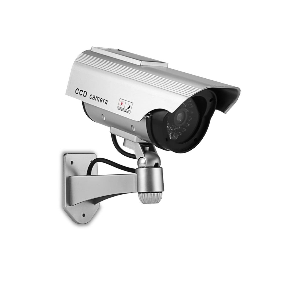 Dioche Dummy Camera Simulated Surveillance with Flashing Light - IndoorOutdoor Use for Home & Business Security - Easy Installation