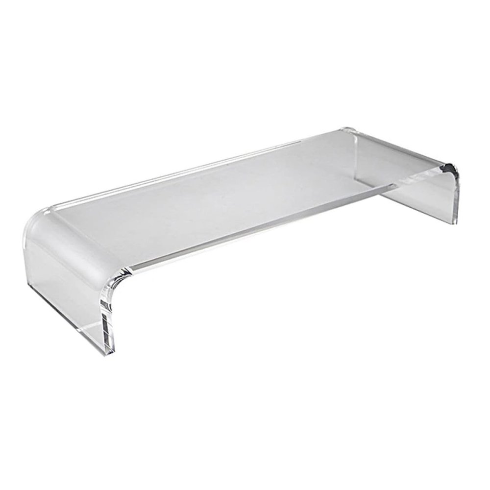 Zerodeko Acrylic Computer Monitor Riser Stand 40x20x10cm, Multifunctional Desktop Organizer with Keyboard Storage, Elevating Screen Stand for Home Office Use