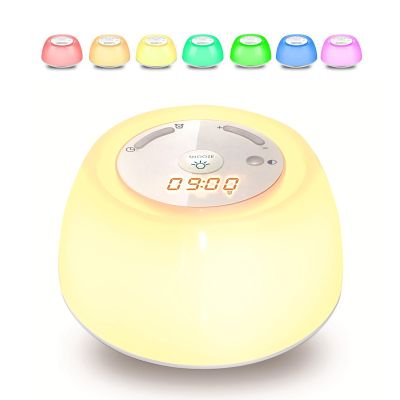 Wake Up Light Sunrise Alarm Clock with 256 RGB Colors, Natural Wake Up Simulation, Timer & Snooze Function, Portable Bedside Lamp for Bedroom Decor and Kids Room