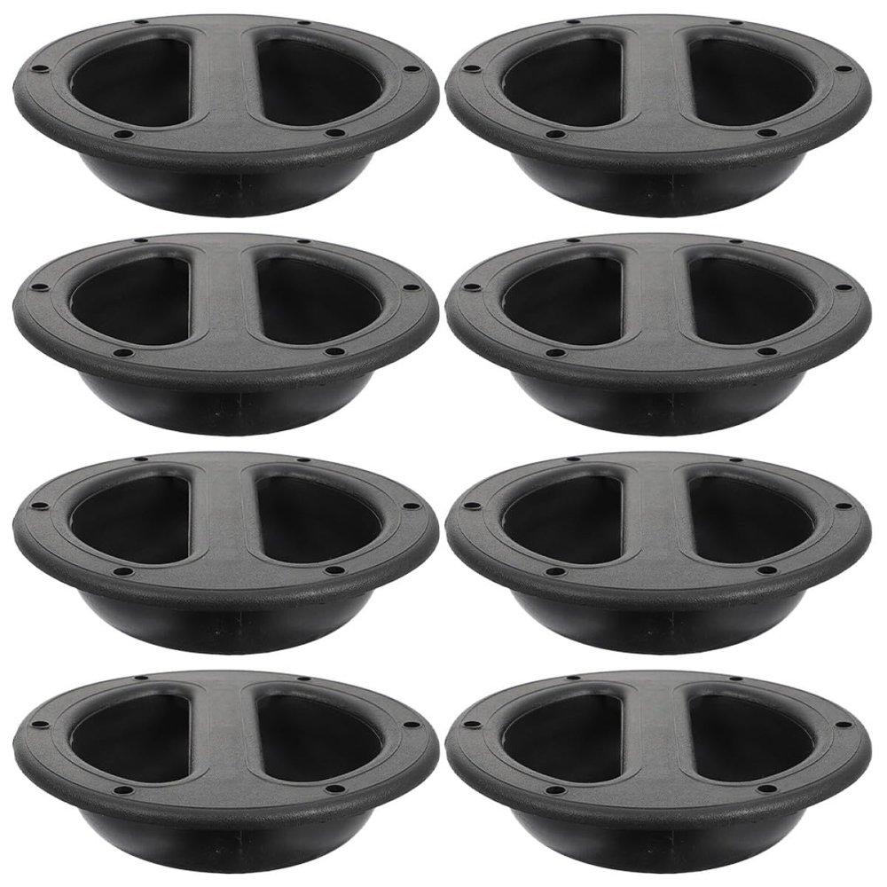 COHEALI 8pcs Recessed Speaker Handles Replacement Pulls for Audio Speaker Cabinets Heavy Duty Abs Black Attachment Hardware for Stage and Home Audio Equipment