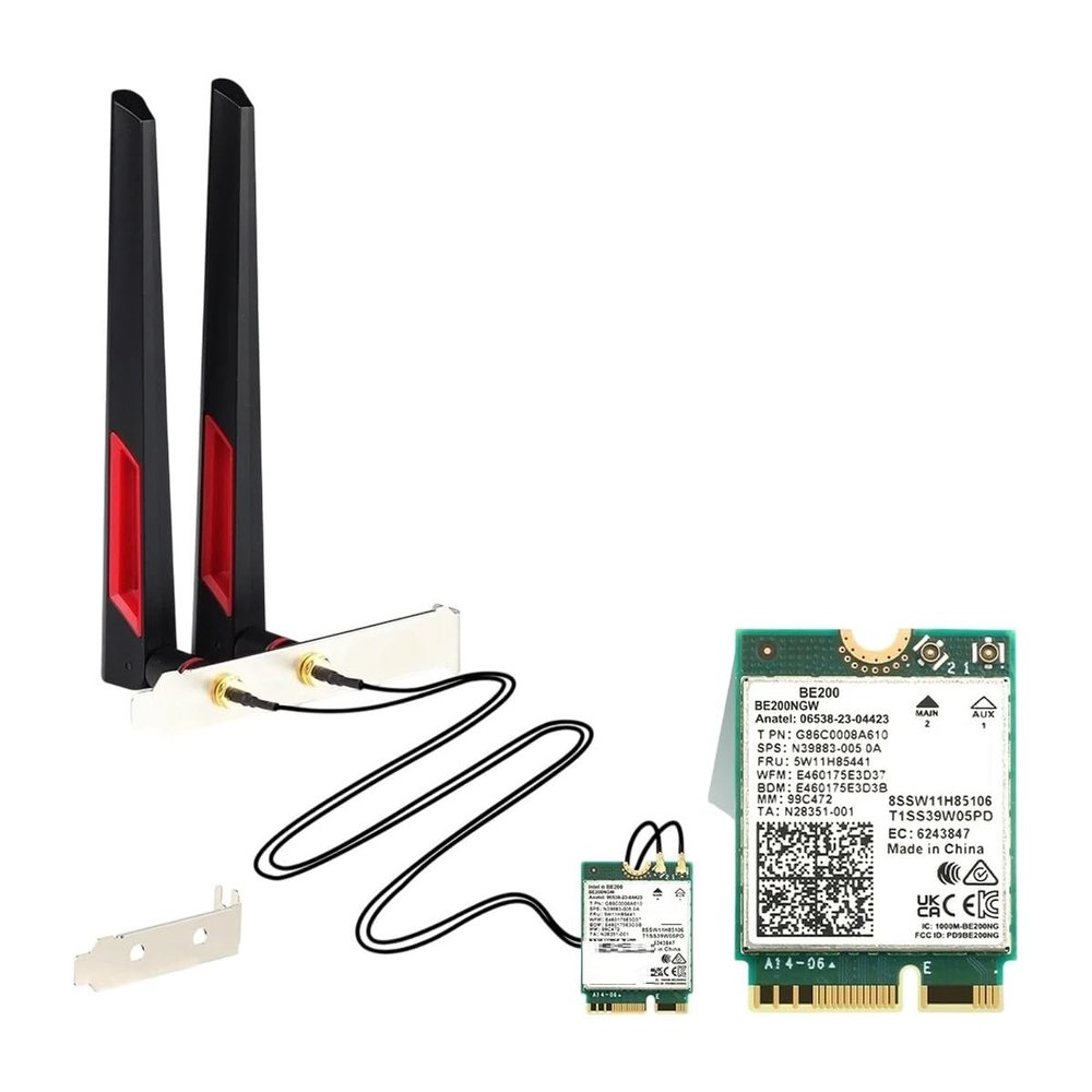 BE200 VViFi 7 BIIuetuoth 5.4 VViFi Card BE200NGW Wirreless 802.11AX 2.4G/5G/6GHz Network Adaptier for Win10/11 PC Notebook