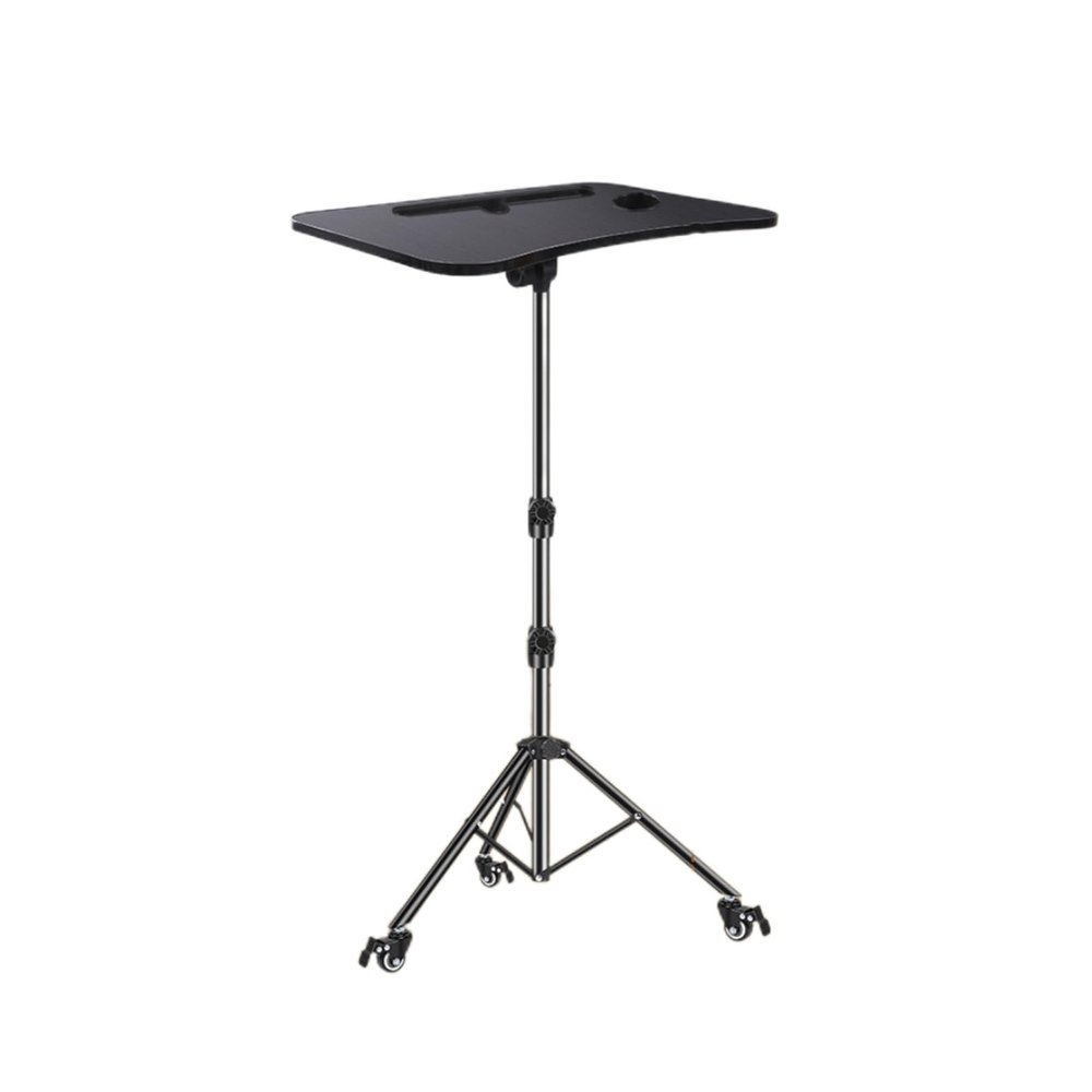 Height-Adjustable Laptop Stand,Mobile Tripod with Wheels,Includes PAD Slot and Cup Holder,Suitable for Indoor and Office Use