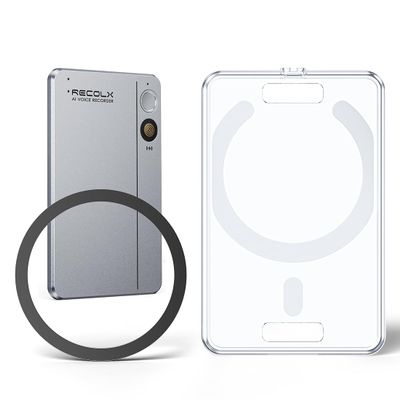 AI Voice Recorder & Transcriber with GPT-5.2 Analysis & Replacement Protective Case with Magnetic Ring Compatible with All Phones