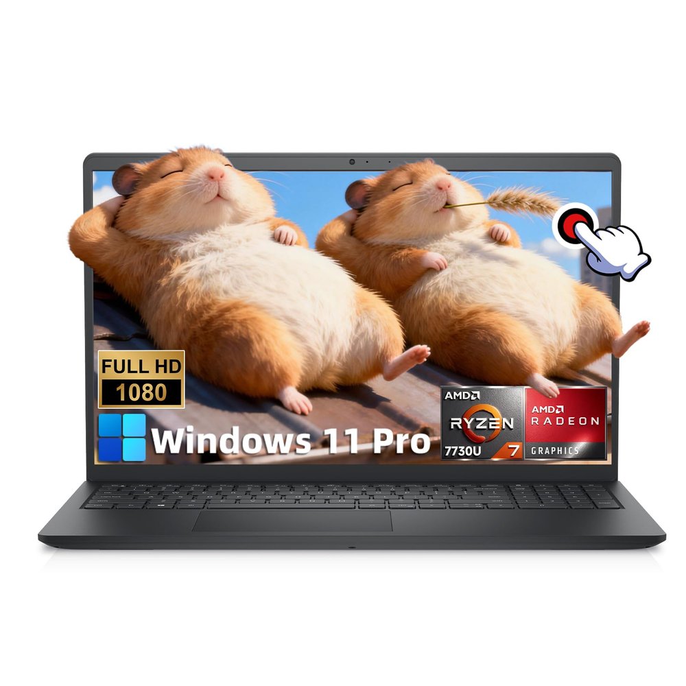 mewhaul 15.6 Touchscreen Business Laptop Computer, 15.6" FHD Anti-Glare Display, AMD Ryzen 7 7730U, 16GB RAM + 512GB SSD, AMD Radeon Graphics, Windows 11 Pro, Copilot AI PC, Wi-Fi, HDMI