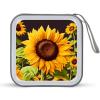 FodPand Beautiful Sunflower CD Storage Bags for Home, Portable DVD Case with Handles And Zipper, Stackable Media Organizer Box, Large Capacity CD Collection Holder Binder for Travel view 3