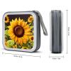 FodPand Beautiful Sunflower CD Storage Bags for Home, Portable DVD Case with Handles And Zipper, Stackable Media Organizer Box, Large Capacity CD Collection Holder Binder for Travel view 4