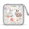 FodPand Flowers Bunnies Birds CD Storage Bags for Home, Portable DVD Case with Handles And Zipper, Stackable Media Organizer Box, Large Capacity CD Collection Holder Binder for Travel view 3