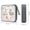 FodPand Flowers Bunnies Birds CD Storage Bags for Home, Portable DVD Case with Handles And Zipper, Stackable Media Organizer Box, Large Capacity CD Collection Holder Binder for Travel view 4