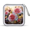FodPand Rose Flower Wildflowers CD Storage Bags for Home, Portable DVD Case with Handles And Zipper, Stackable Media Organizer Box, Large Capacity CD Collection Holder Binder for Travel view 3
